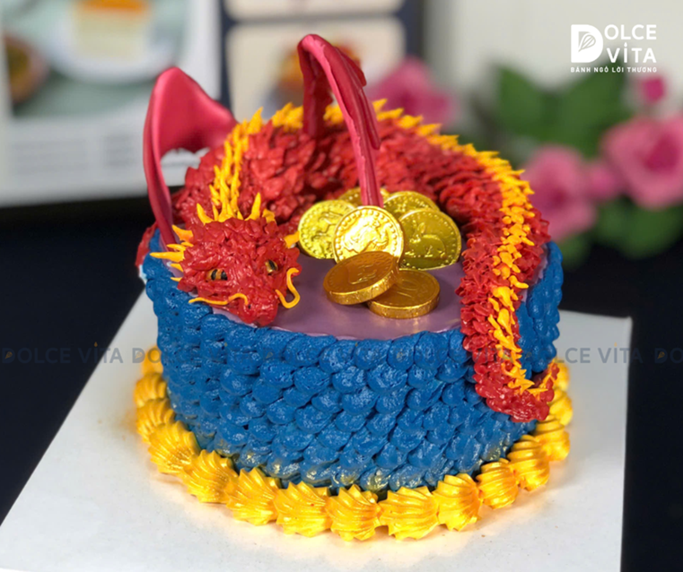 [1793] (250-300) Bánh Kem Tạo Hình Rồng Mạnh Mẽ – Nghệ Thuật & Ấn Tượng (đặt trước 3 ngày)