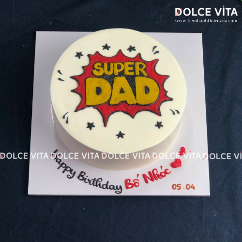 263 (45) Bánh Super Dad dành cho Cha - nền đỏ