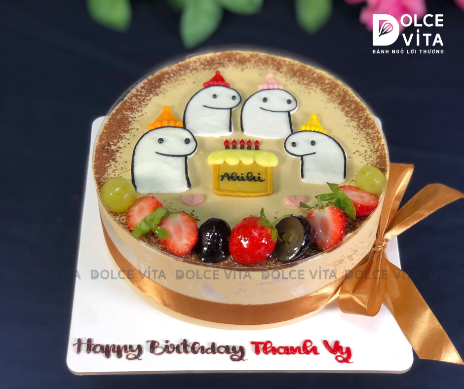 [2913] (40) Tiramisu vẽ hình người que hài hước