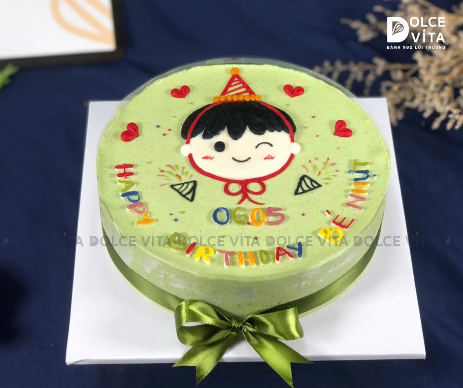 1044 Matcha Yogurt vẽ hình bé trai