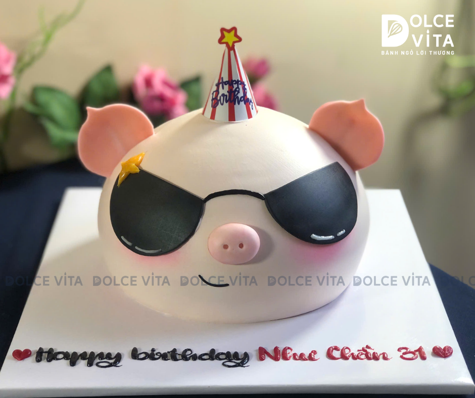 [2980] (130) Bánh tạo hình chú heo dễ thương, ngầu và hóm hỉnh