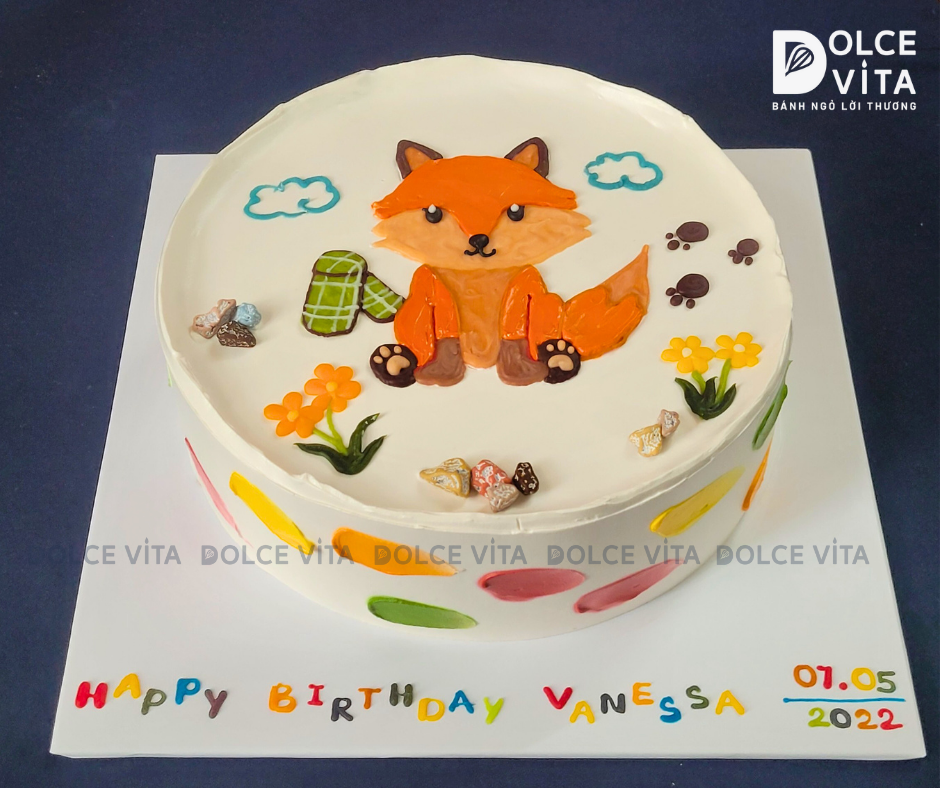 [373] (70) Bánh Kem Vẽ Chú Cáo – Món Quà Đầy Dễ Thương Cho Mọi Dịp