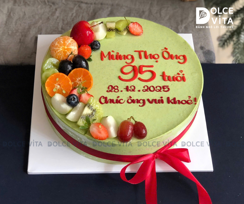 [2865] Matcha Yogurt (Bánh Mousse  phô mai matcha sữa chua) tặng mừng thọ, sinh nhật người lớn tuổi