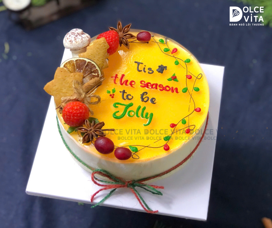 N001 (10-15-25-30) Passion Fruit Mousse (Christmas cake - Bánh giáng sinh/ Noel)