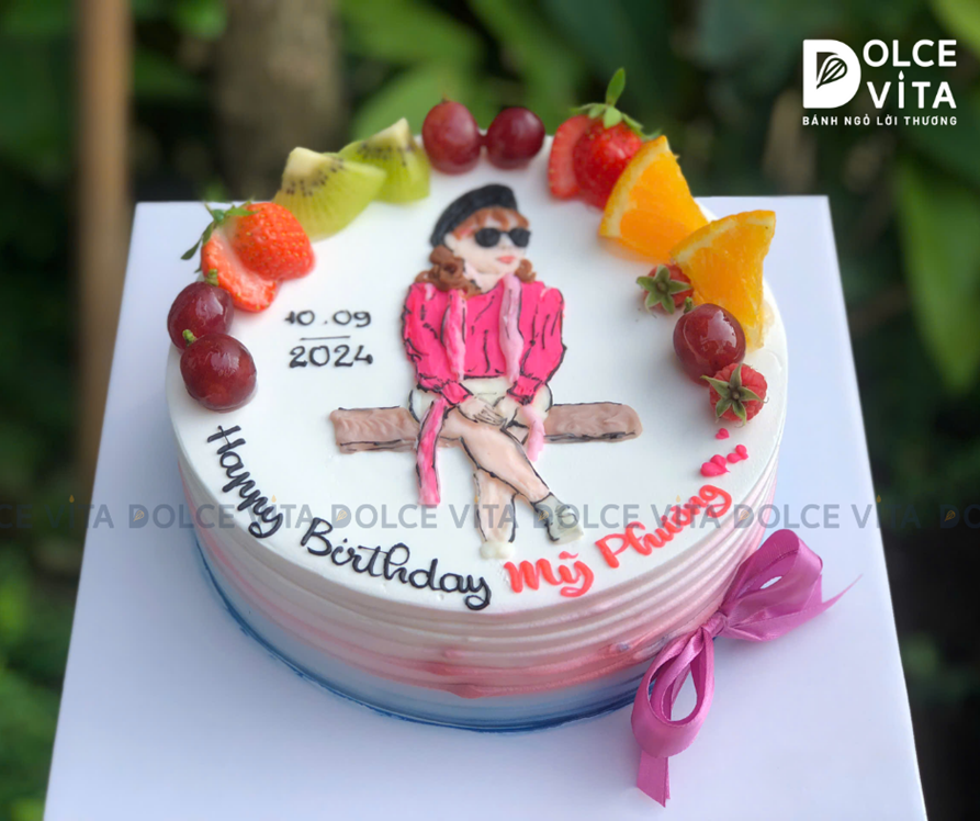 580 (90) Bánh vẽ chibi (phác họa theo hình chụp) cô gái
