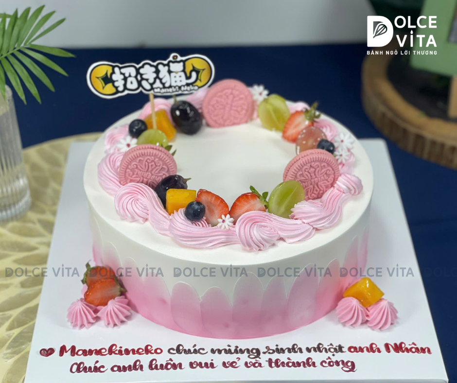 [3060] (90) Bánh kem trang trí trái cây rực rỡ
