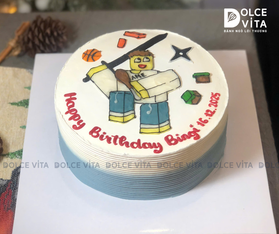 [2909] (80) Bánh kem chủ đề Roblox