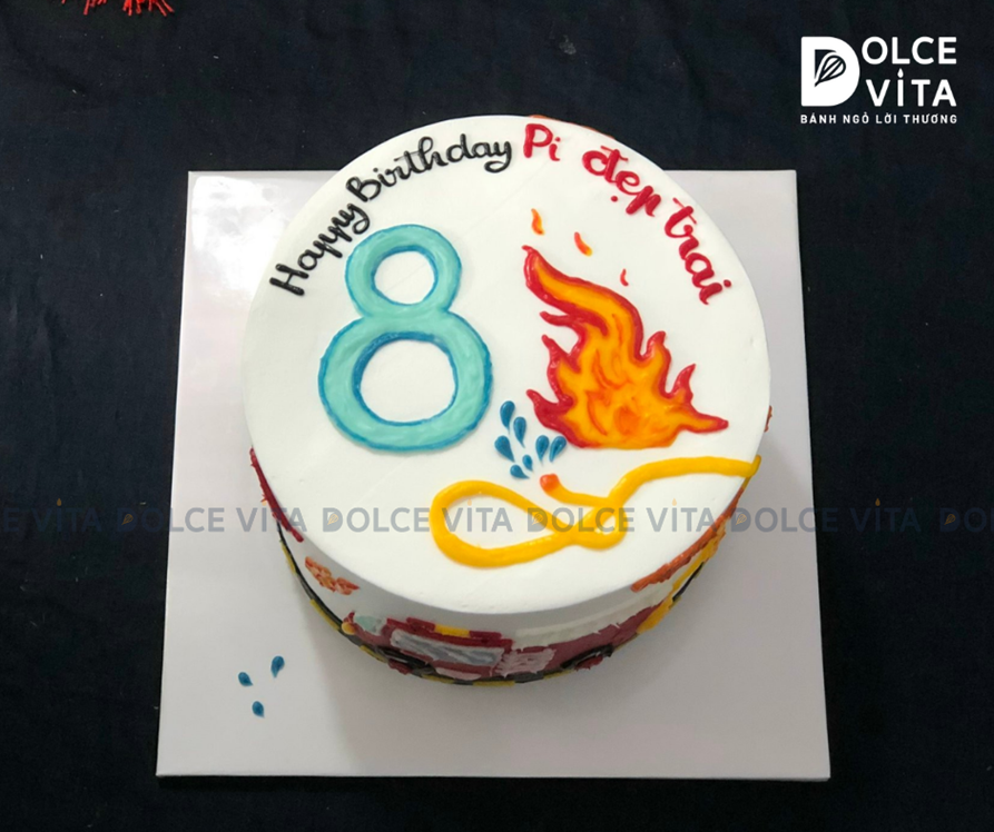 671 (120) Bánh cao vẽ chủ đề Lính cứu hỏa