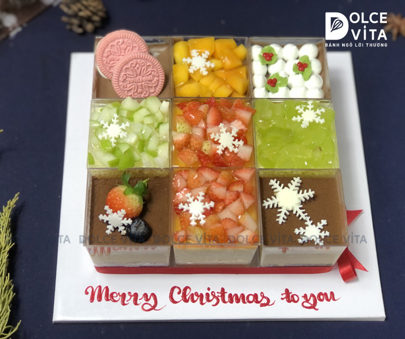 N804 Set ly trang trí trái cây chủ đề Giáng sinh