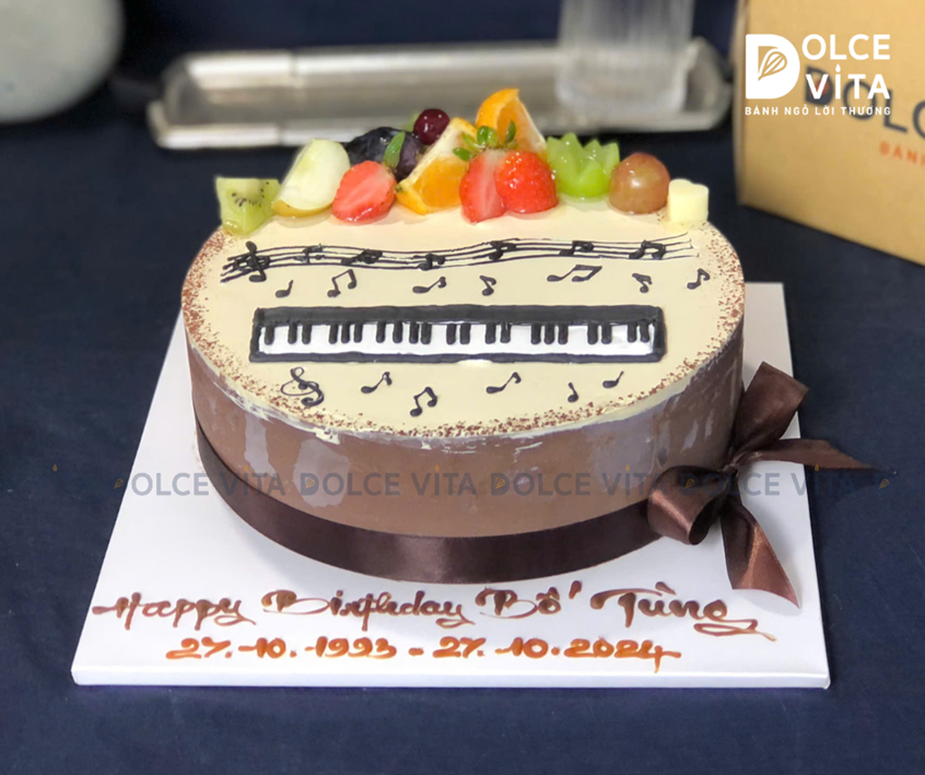 836 (20) Chocolate mousse vẽ hình đàn piano, nốt nhạc