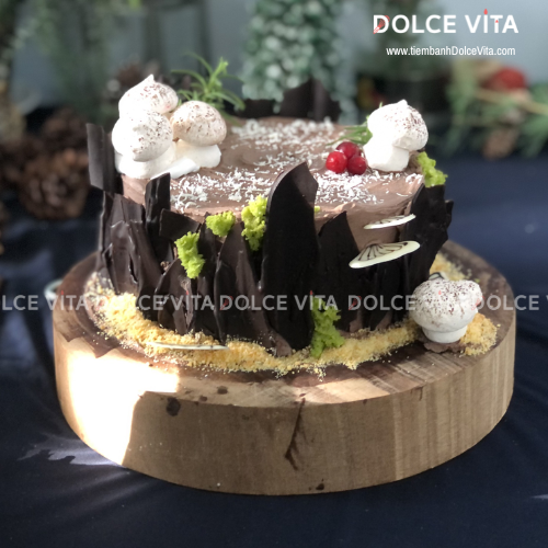 G002 (60-80-100-130) Bánh Gốc cây Chocolate mousse (Christmas cake/Bánh Noel/giáng sinh)