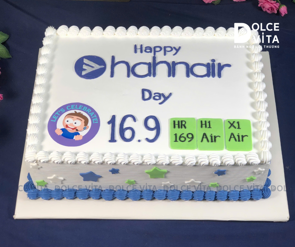 [1993] (120) Bánh hình chữ nhật vẽ logo kỷ niệm ngày sinh nhật/ thành lập doanh nghiệp