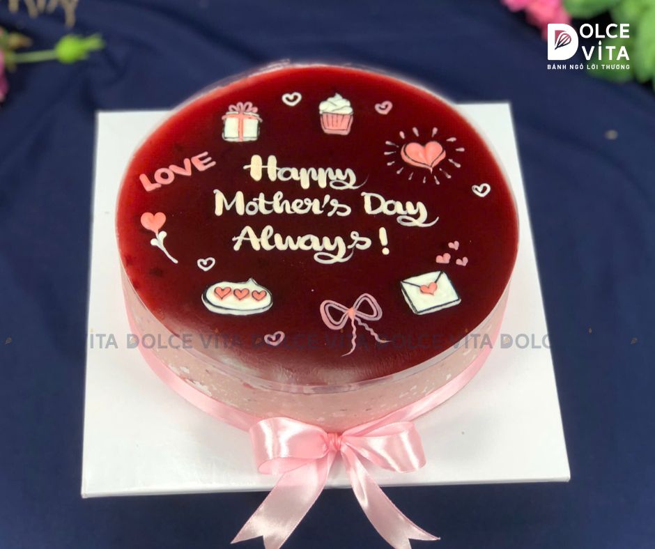 [1293] Bánh Mousse Phô Mai Dâu Tằm Trang trí cho Ngày của Mẹ