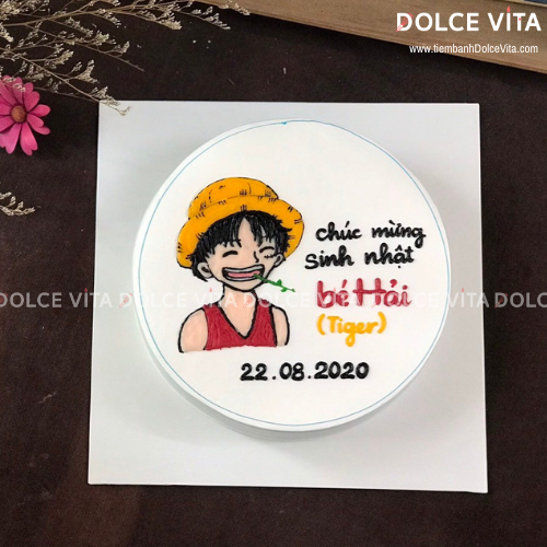 [728] (90) Bánh Vẽ Chibi Luffy One Piece – Quà Sinh Nhật Cho Bé Quận 7