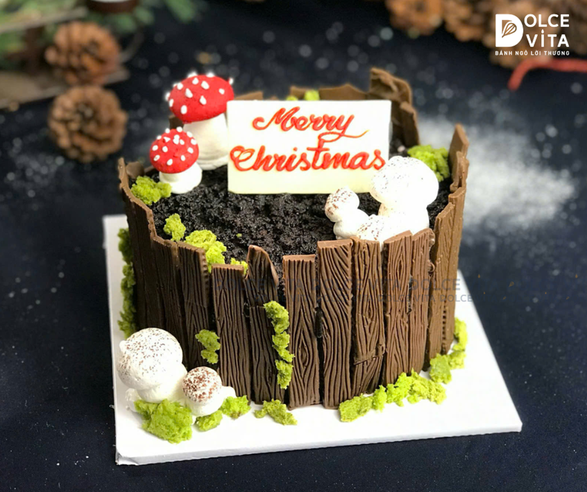 G003 (60-80-120) Brownie (Bánh gốc cây giáng sinh/ Christmas/ Noel) (Đặt trước 3 ngày)