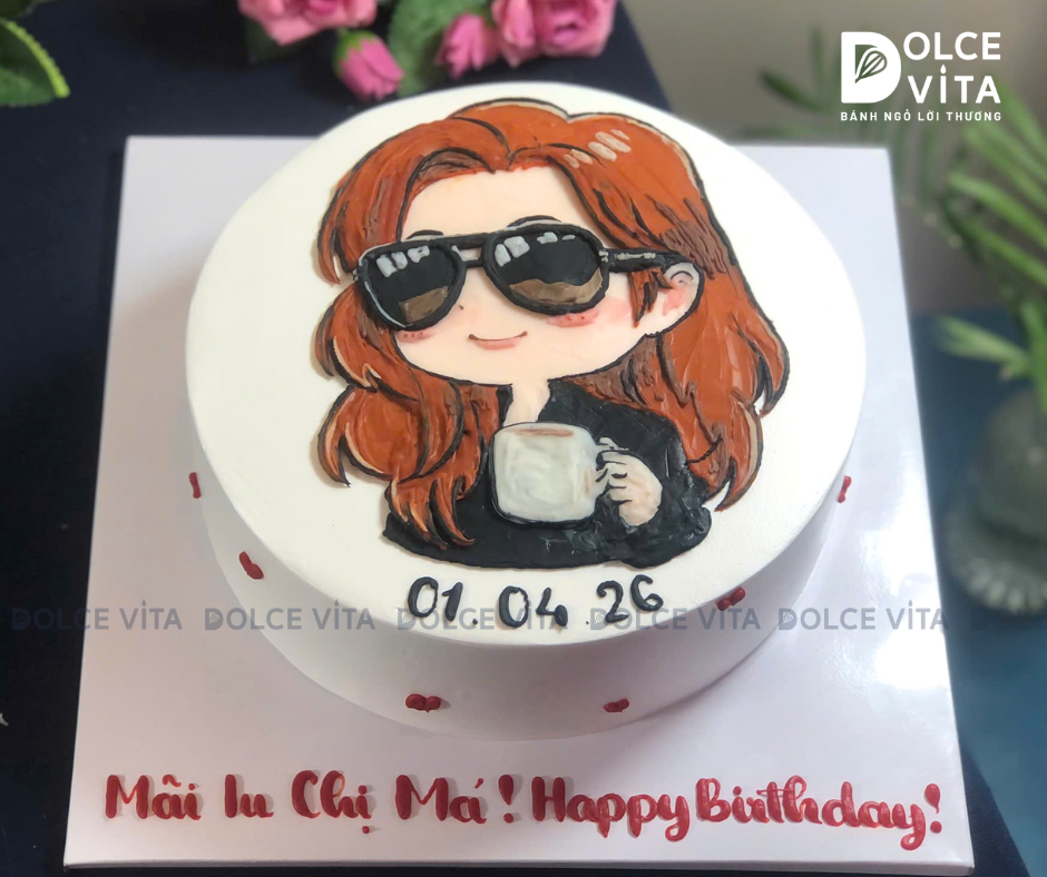 [3093] (100) Bánh vẽ chibi (phác họa theo hình chụp) quà tặng đặc biệt cho phái nữ