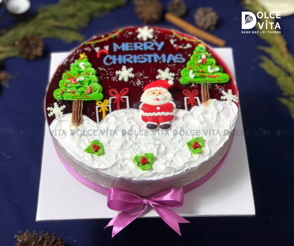N301 (15-15-30-30) Bánh mousse dâu tằm - mulberry Yogurt (Bánh giáng sinh/ Noel/ Christmas cake)