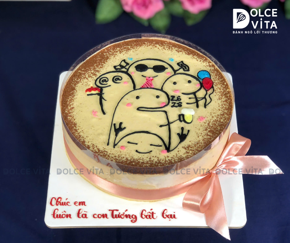 [2913] (40) Tiramisu vẽ hình người que hài hước