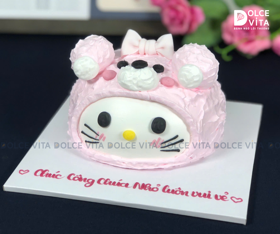 [1566] (120) Bánh kem tạo hình Mèo Kitty cho bé gái