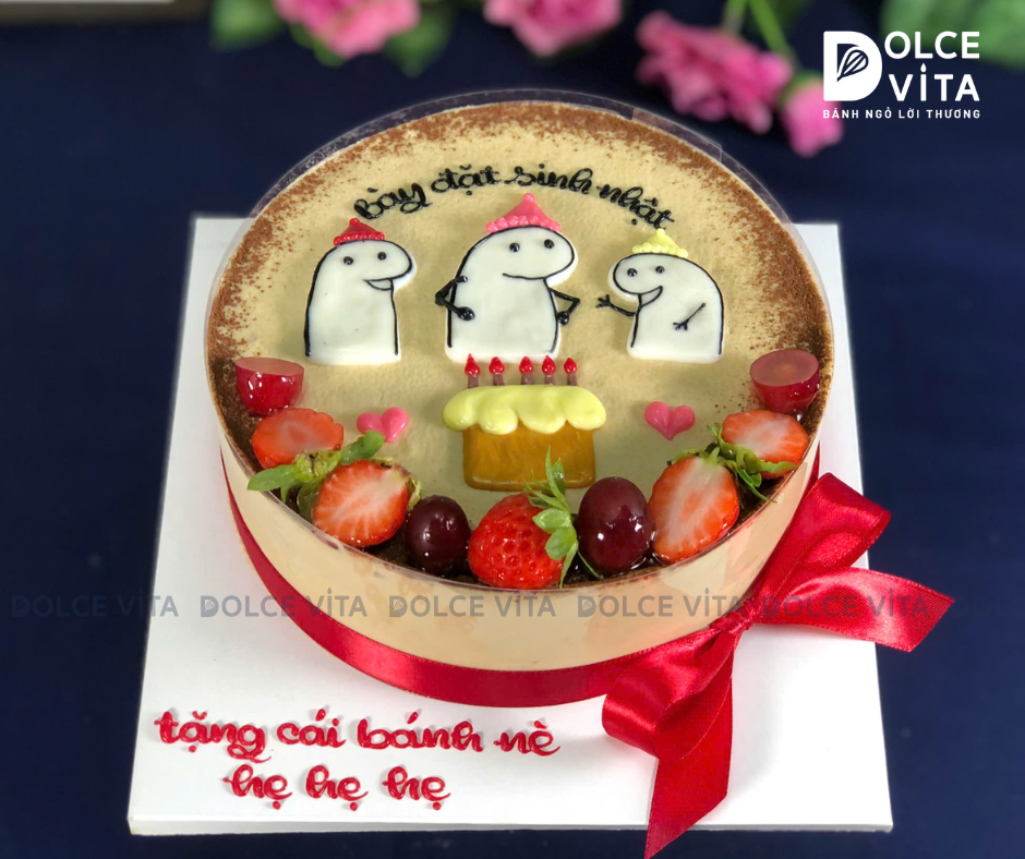 [2913] (40) Tiramisu vẽ hình người que hài hước