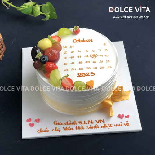 [003] Bánh kem truyền thống mứt trái cây (Mixed fruit) vẽ lịch