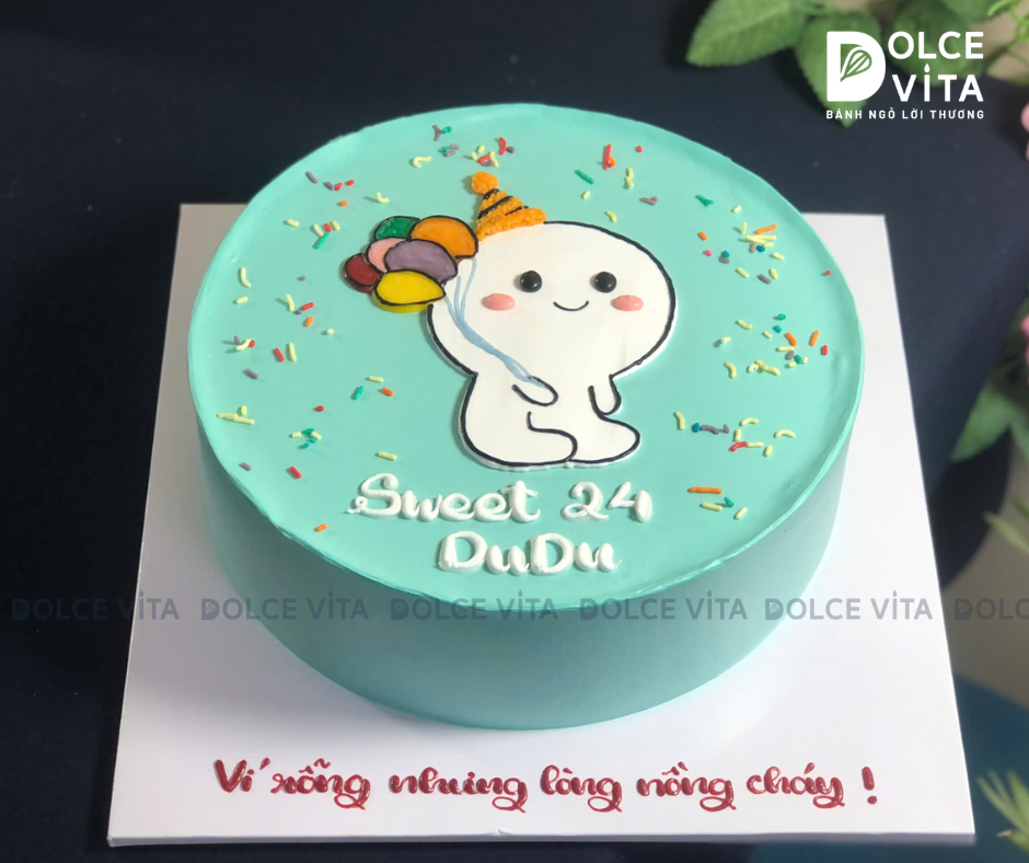 [1832] (30) Bánh Kem Phong Cách Hàn Quốc – Hình Ảnh Cầm Chùm Bóng Pastel Tươi Mát