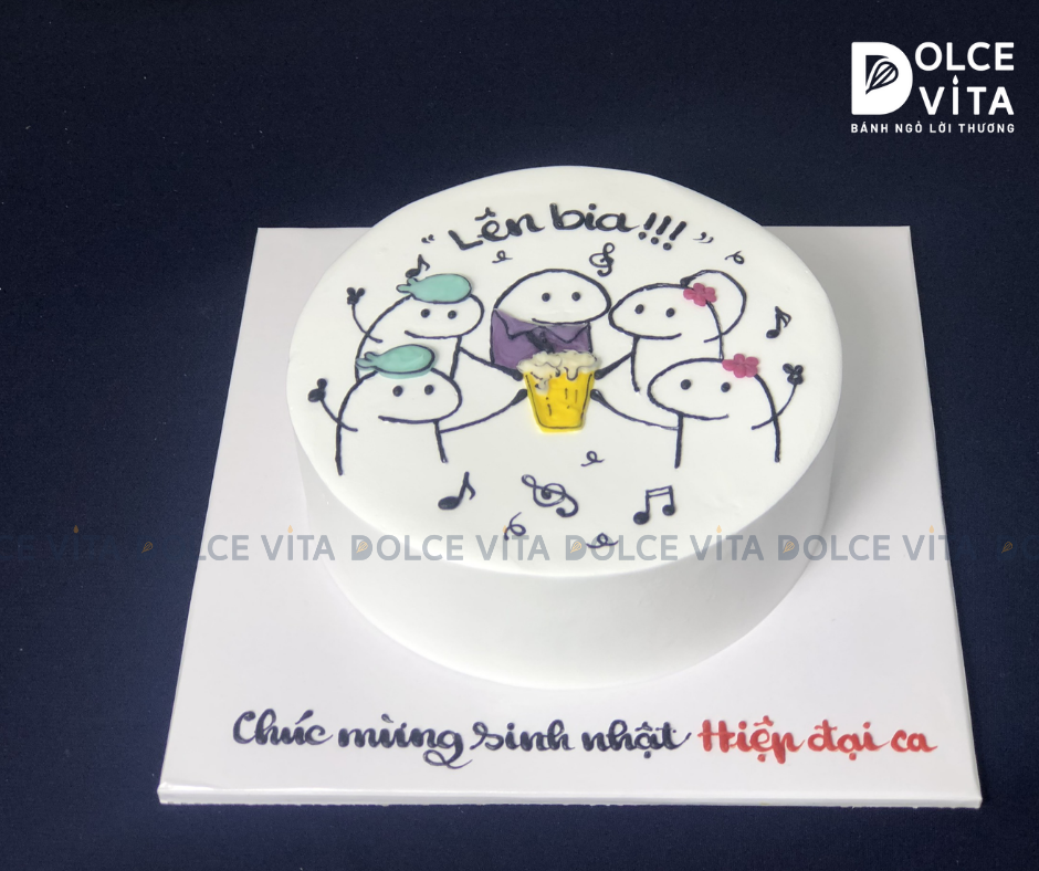 560 (40) Bánh vẽ bàn nhậu - lên bia - nâng ly vui vẻ