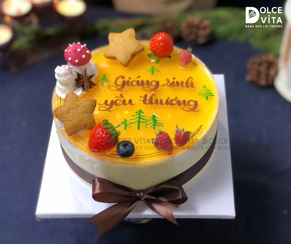 N004 (10-15-25-30) Passion Fruit Mousse (Christmas cake - Bánh giáng sinh/ Noel)