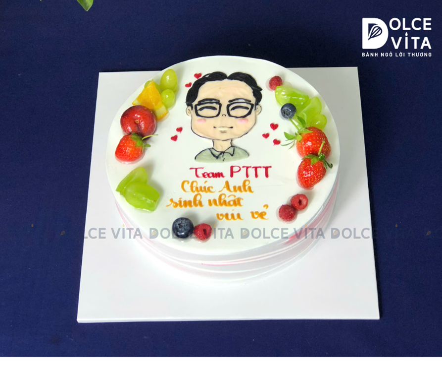 1060 (80) Bánh Kem Vẽ Chibi Nam Giới | Bánh Vẽ Theo Hình Bạn Trai