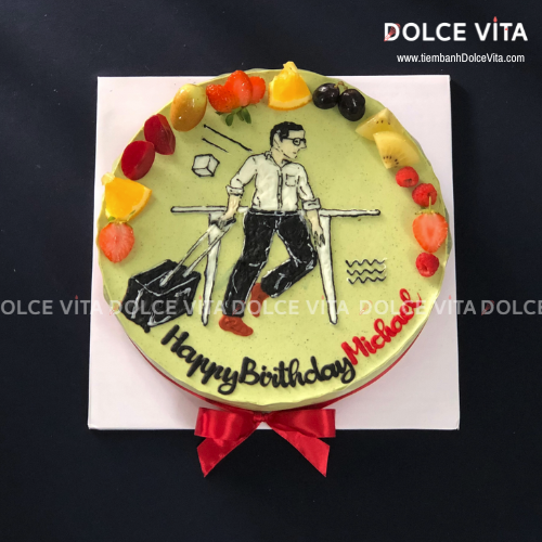 [1711] (090) Bánh vẽ đồng nghiệp nam - Món quà đặc biệt