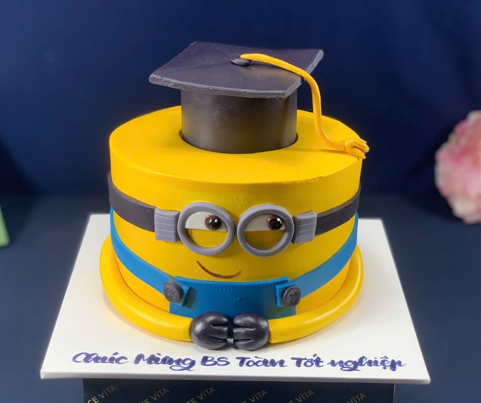 [3141] (300) Bánh Kem Tốt Nghiệp Tạo Hình Minions Đội Nón Cử Nhân