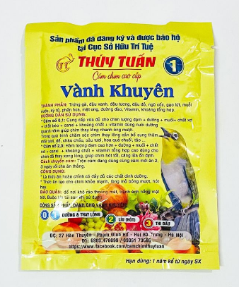Nuôi vành khuyên không thể bỏ qua: Cám khuyên số 1-100g