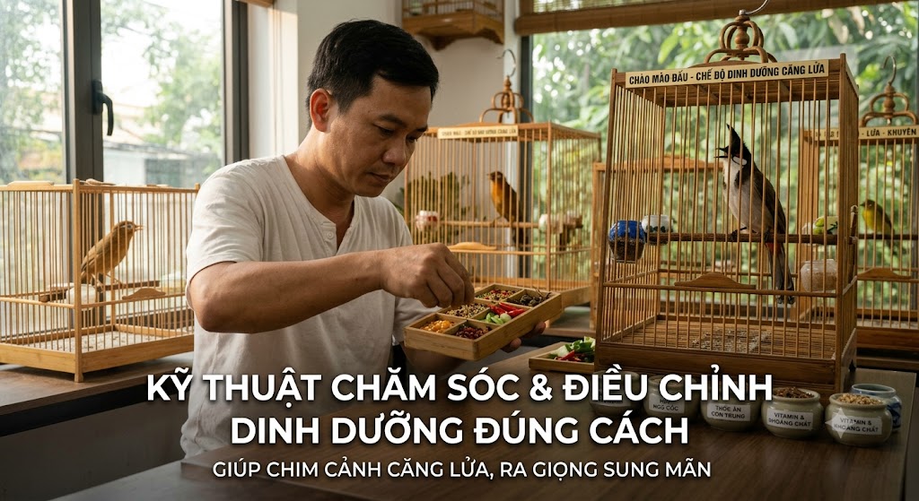 Kỹ Thuật Luyện Giọng Chim Cảnh Kích Lửa Và Chế Độ Chăm Sóc Thi Đấu