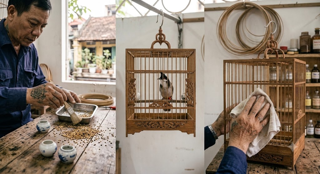 Cách Vệ Sinh Lồng Chim Chào Mào Thi Đấu Chuẩn Nghệ Nhân