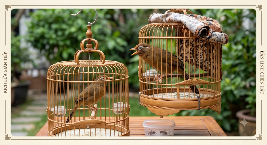 Bố trí treo họa mi trống kích lửa qua tiếng xùy của họa mi mái
