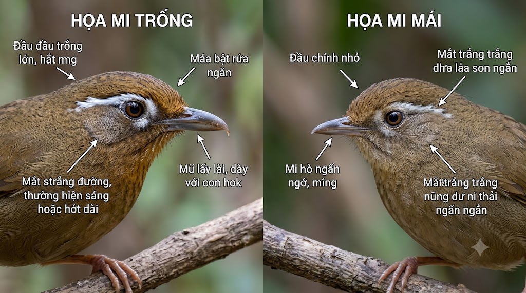 Cách phân biệt họa mi trống mái