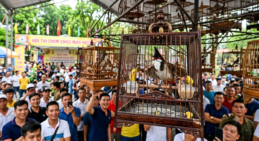 Chăm chào mào bằng trái cây tươi