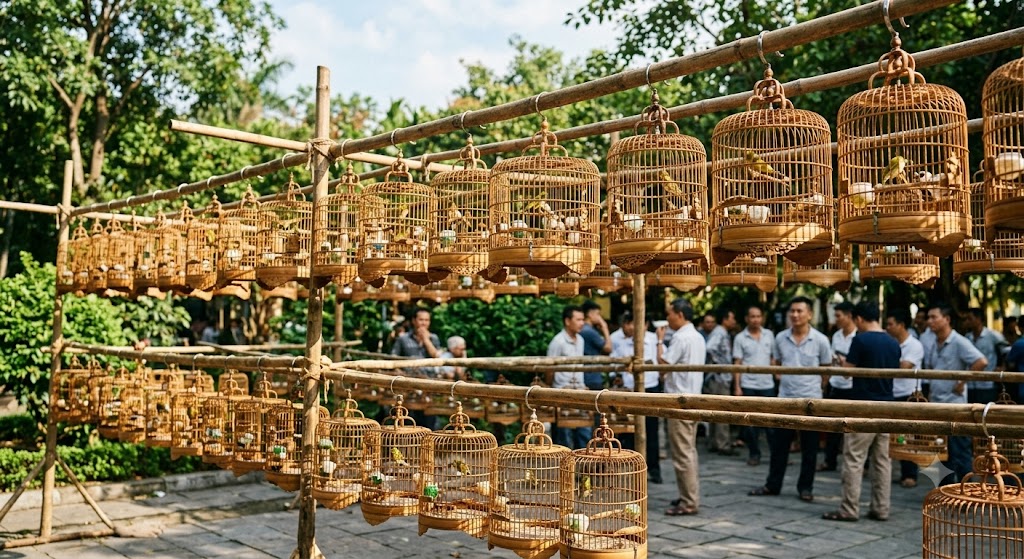 Vành Khuyên tập quen giàn đấu