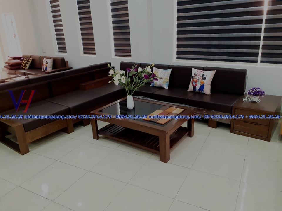 sofa gỗ sồi cực đẹp tại hải phòng