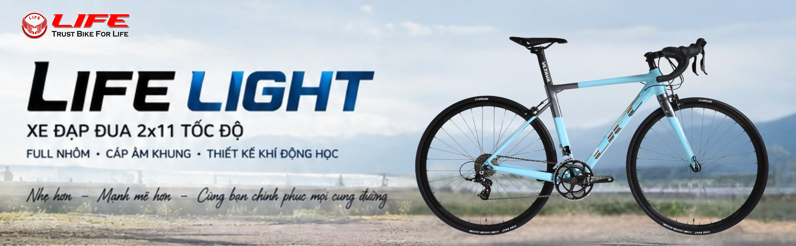 LIFE Light: Xe Đạp Đua 2x11 Tốc Độ Full Nhôm với Thiết Kế Khí Động Học