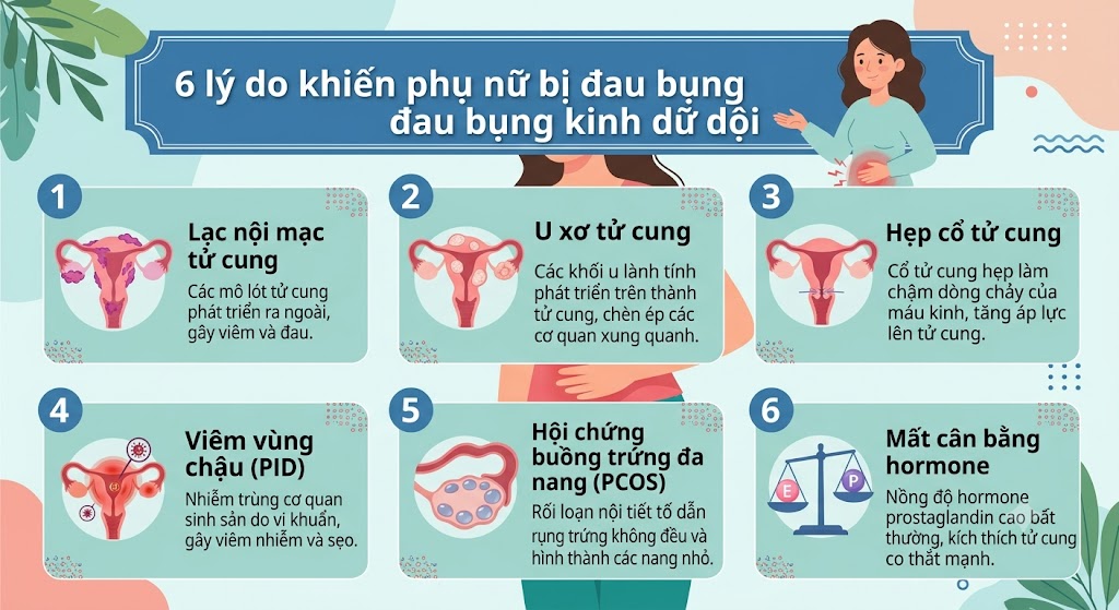 6 lý do khiến phụ nữ bị đau bụng kinh dữ dội