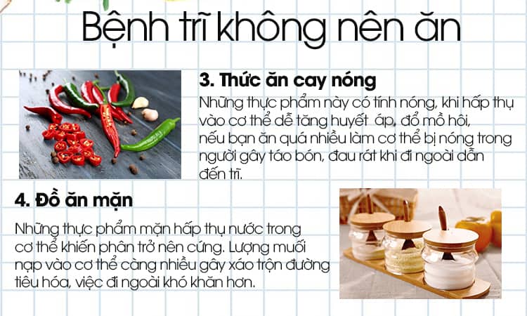 Bệnh trĩ ngoại không nên ăn gì