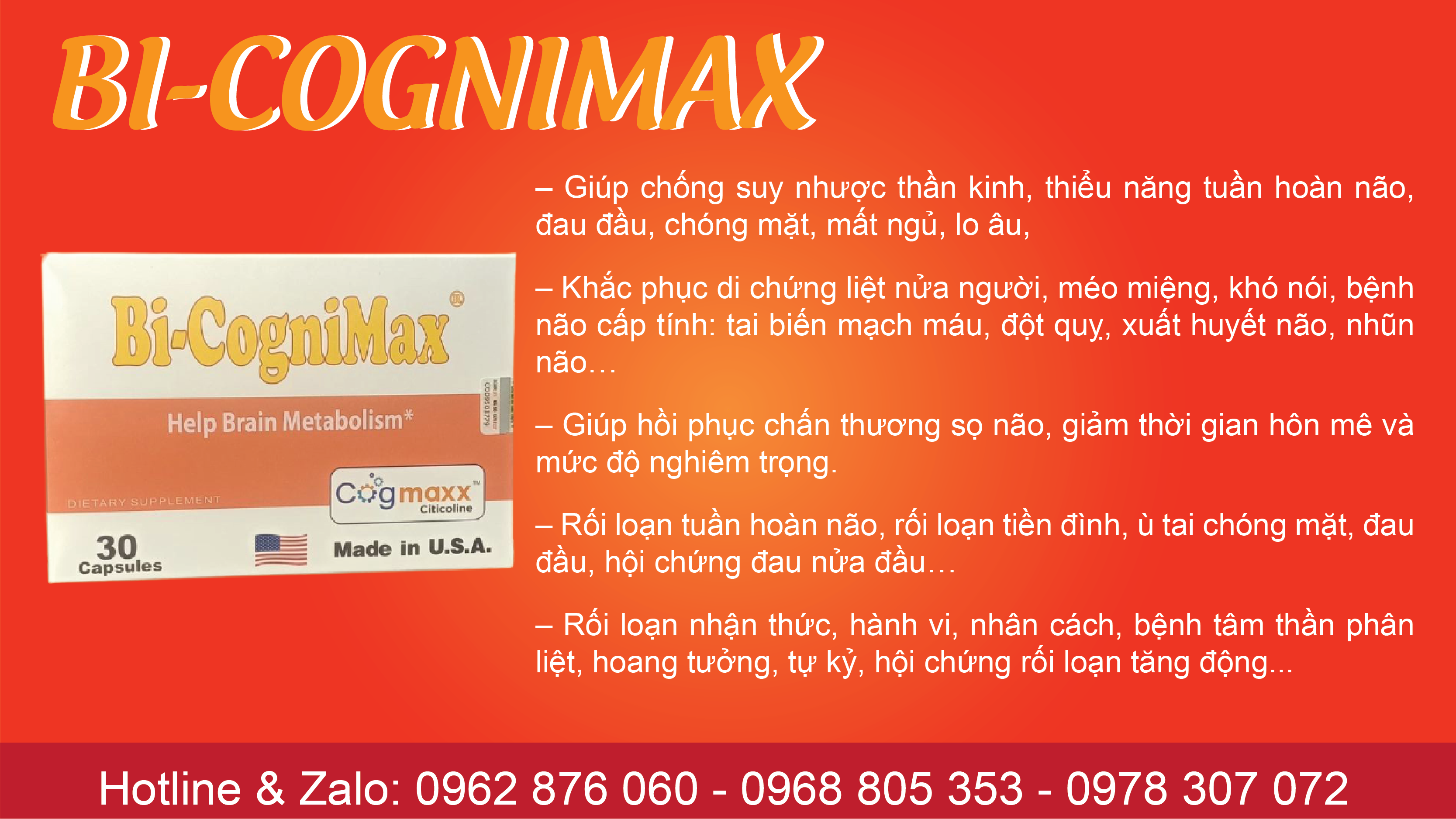 Thành phần của thuốc bổ não Bi CogniMax