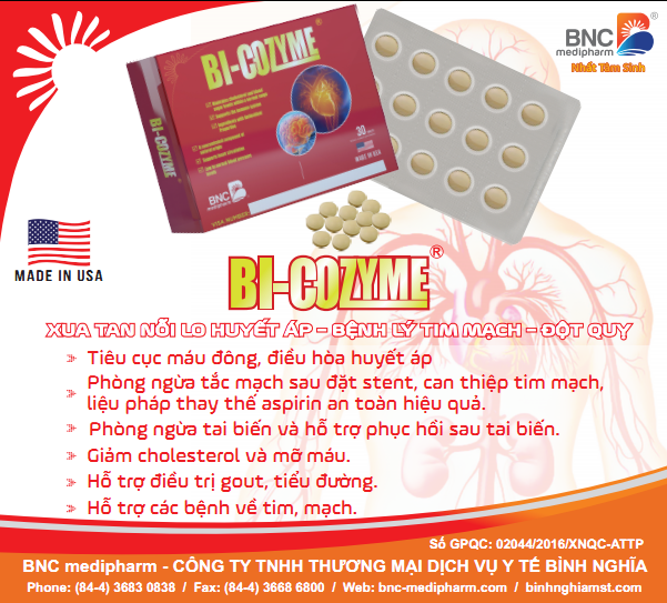 Bi-cozyme giúp giảm mỡ máu