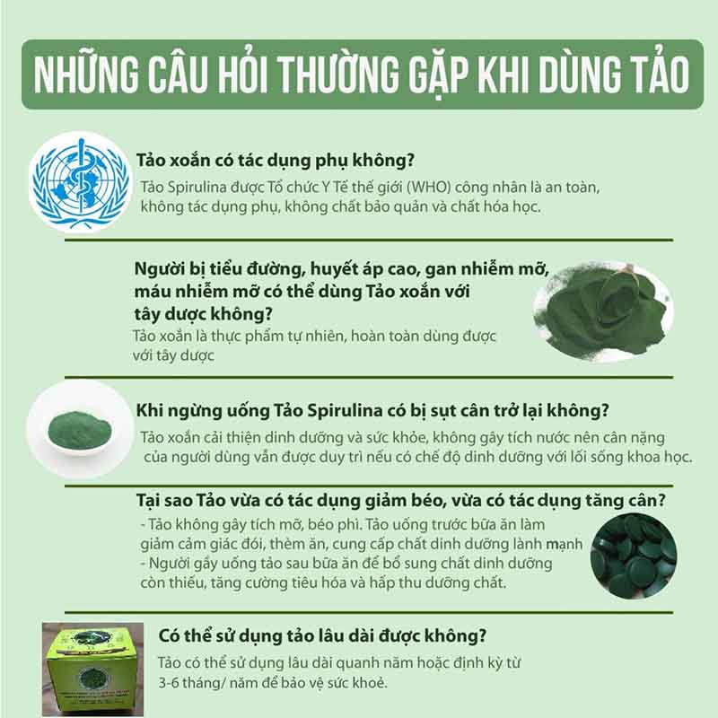 Tác dụng của tảo xoắn với sức khỏe con người như thế nào