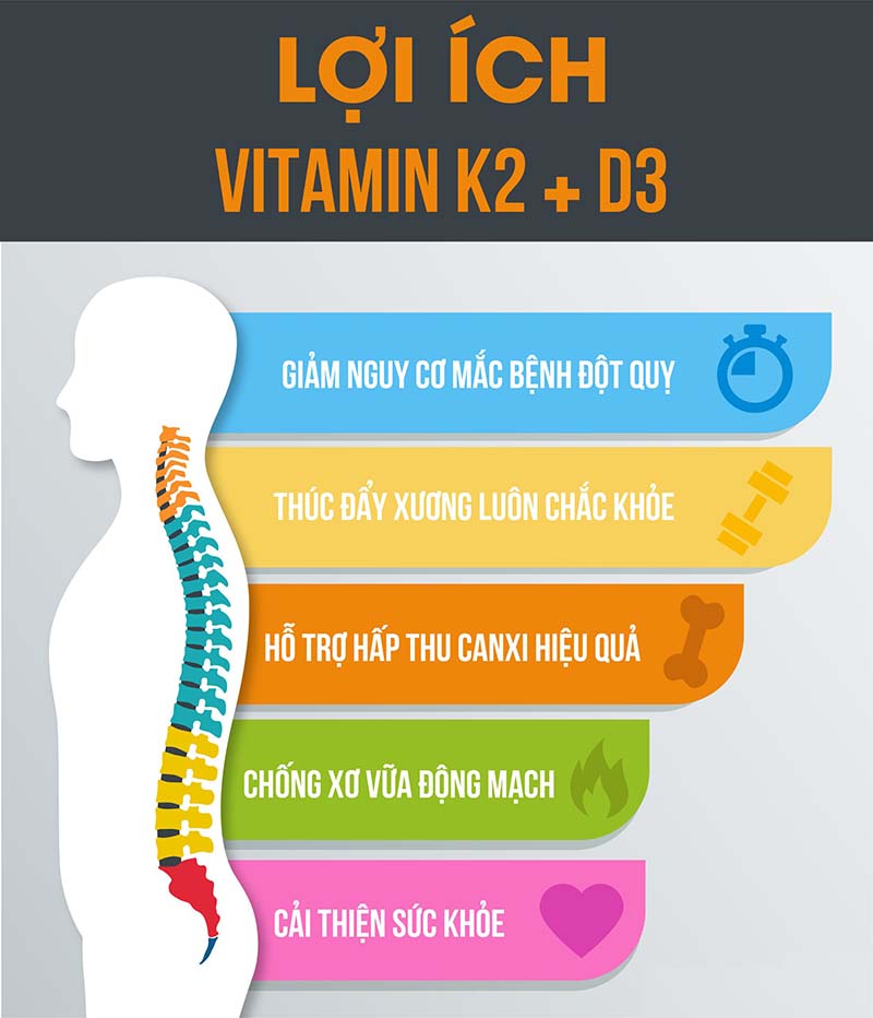 Vitamin d3 k2 mk7 có tác dụng gì với sức khỏe con người