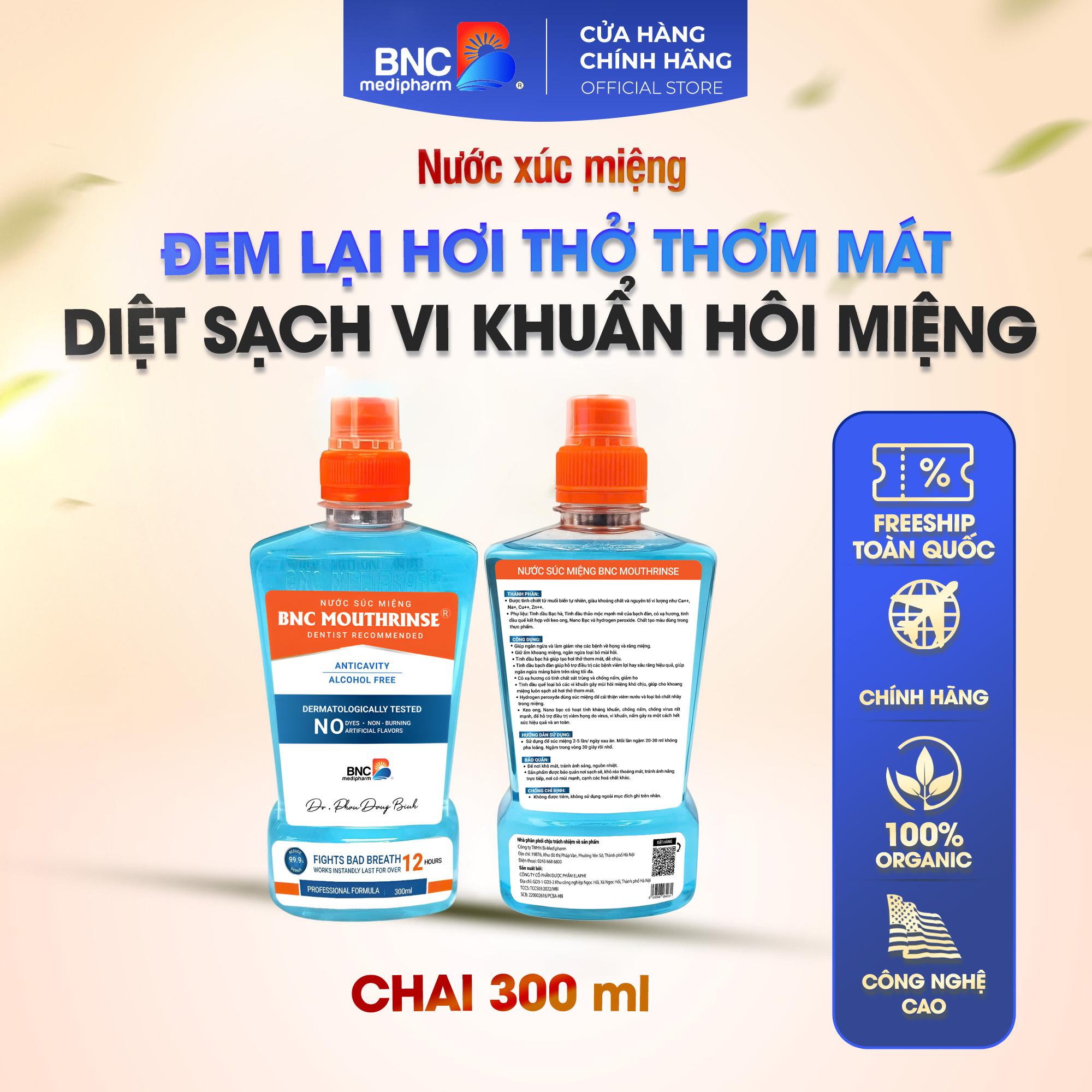 Nước xúc miệng - BNC Mouth Rinse - Đem lại hơi thở thơm mát