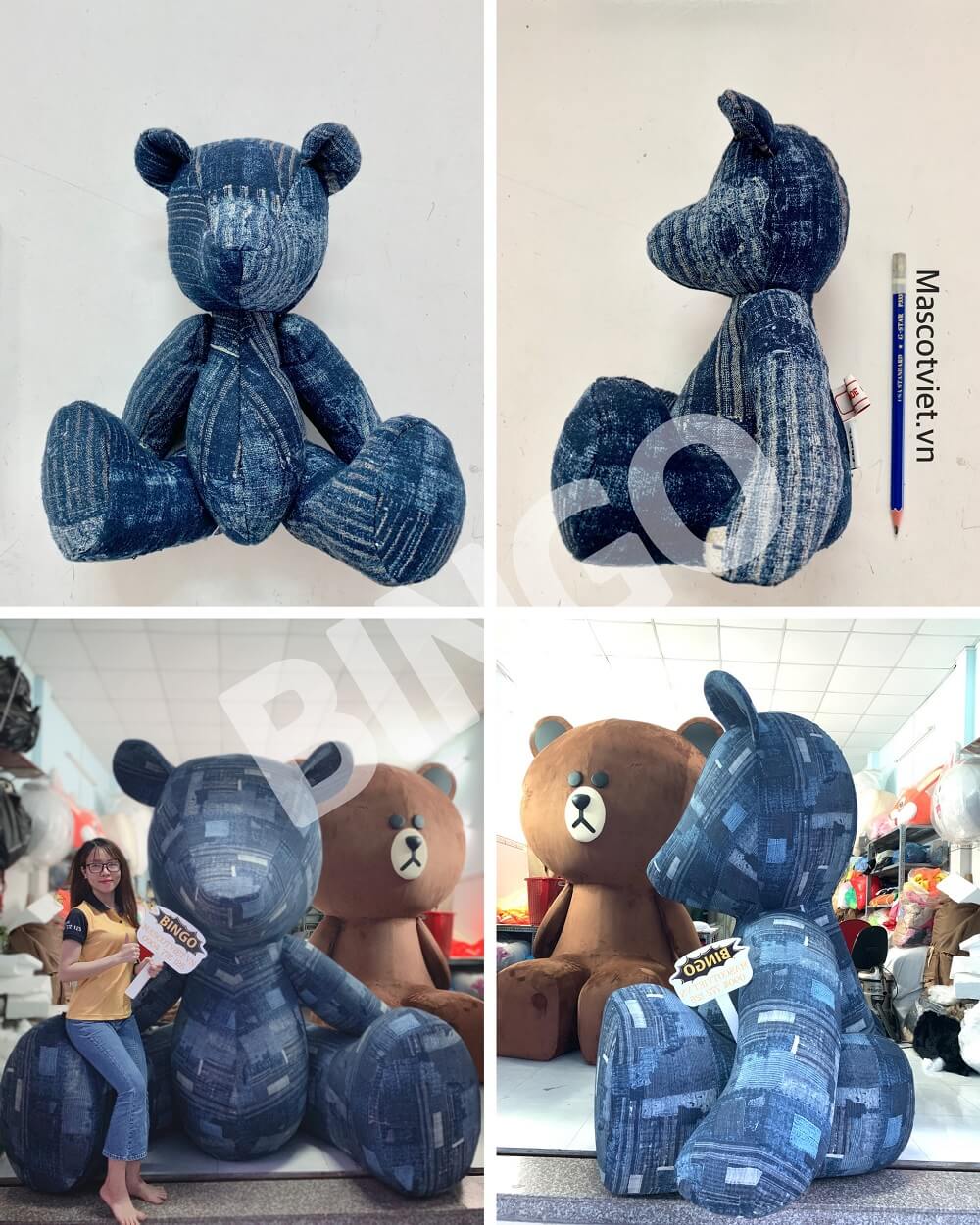 Gấu Bông Khổng Lồ Denim Bear