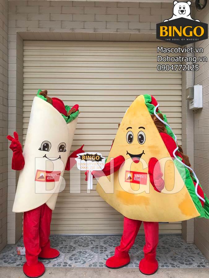 Mascot bánh mỳ tam giác