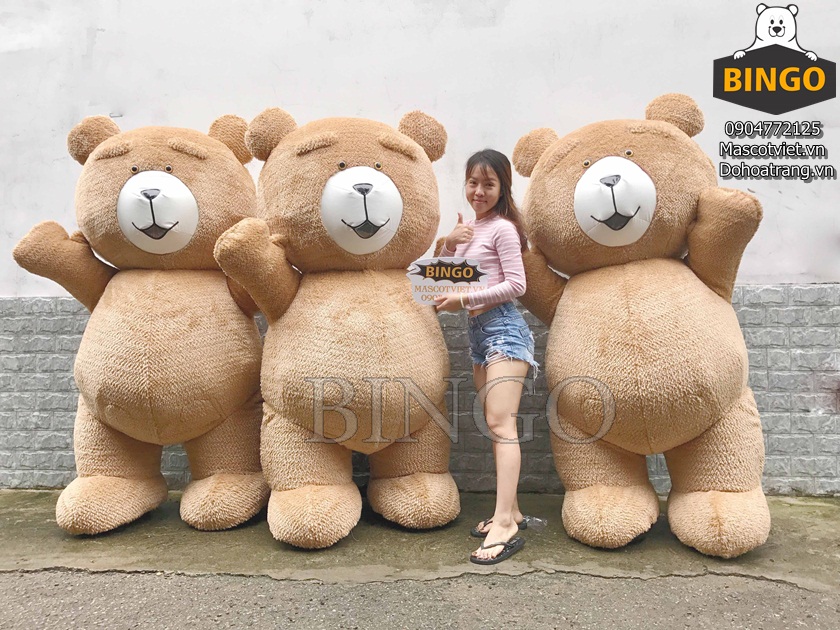 Mascot hơi 3 chú gấu